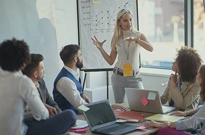 Business professionals in a strategy meeting