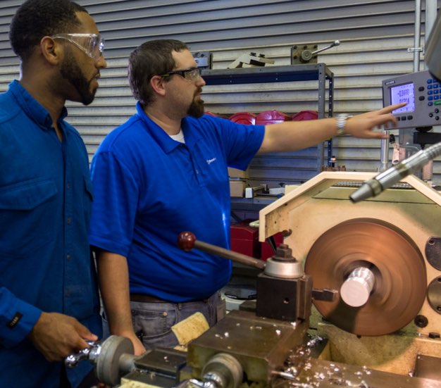 Machinist instructor with sudent